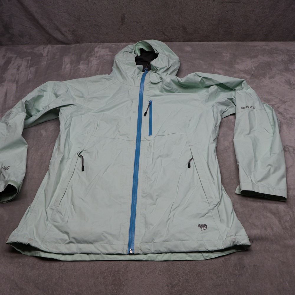 Mountain Hardwear Jacket Womens Large Green Exposure/2 Gore-Tex Paclite Full Zip